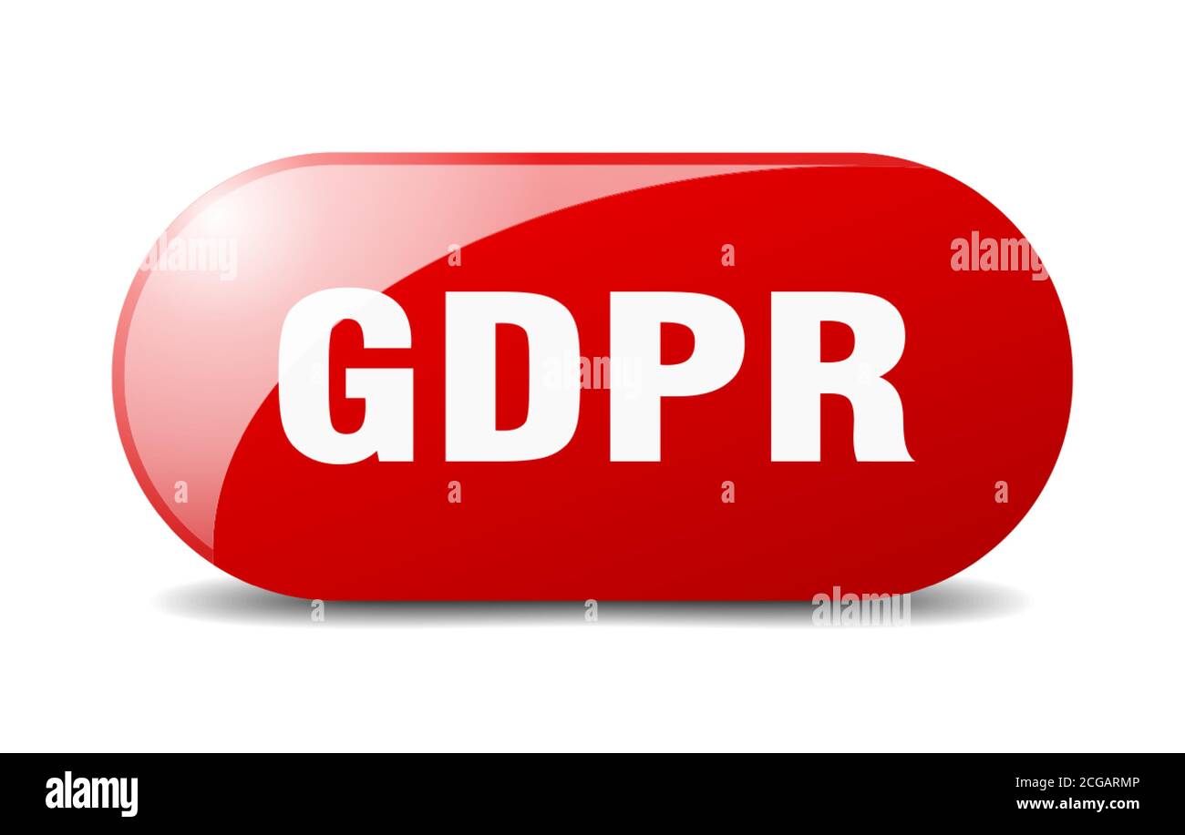 gdpr button. rounded glass sign. sticker. banner Stock Vector