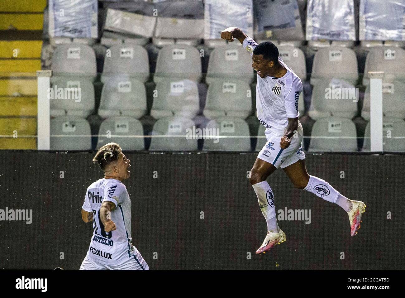 Santos, Brazil. 09th Sep, 2020. 0) during a match between Santos vs ...