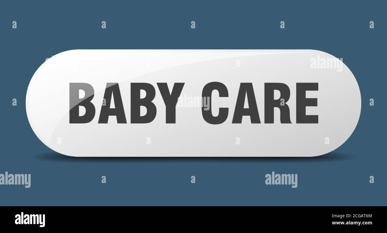 baby care button. rounded glass sign. sticker. banner Stock Vector ...