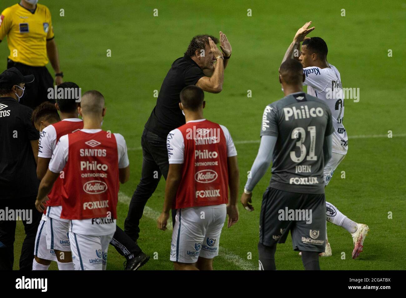 Santos, Brazil. 09th Sep, 2020. 0) during a match between Santos vs ...