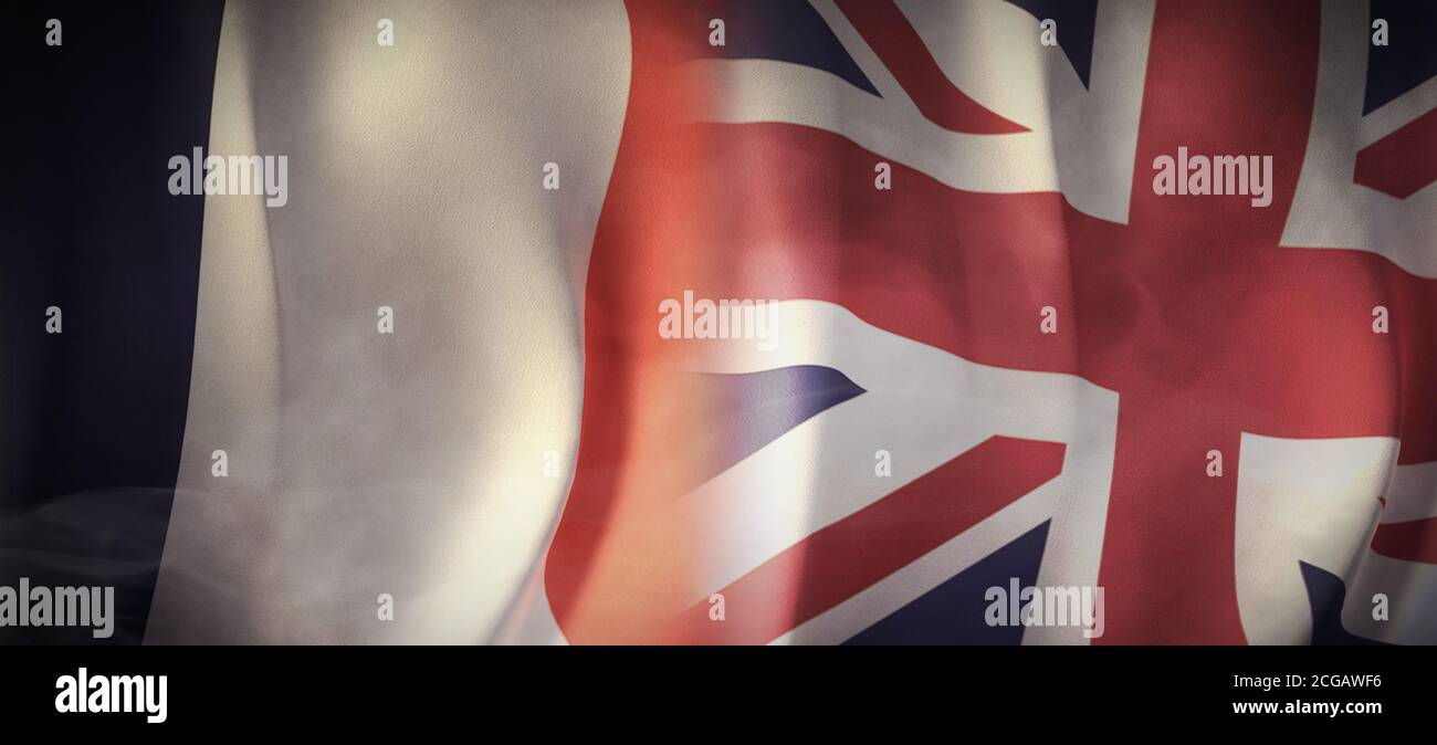 Flag Images of the Concept of International Relations between France and UK. Stock Photo