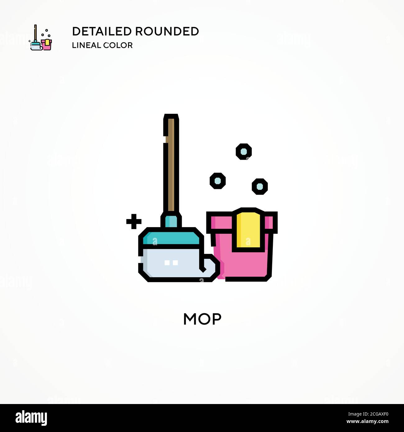 Mop vector icon. Modern vector illustration concepts. Easy to edit and customize. Stock Vector