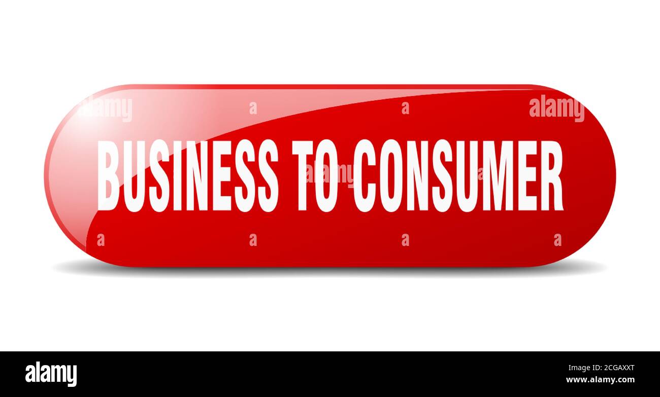 business to consumer button. rounded glass sign. sticker. banner Stock ...