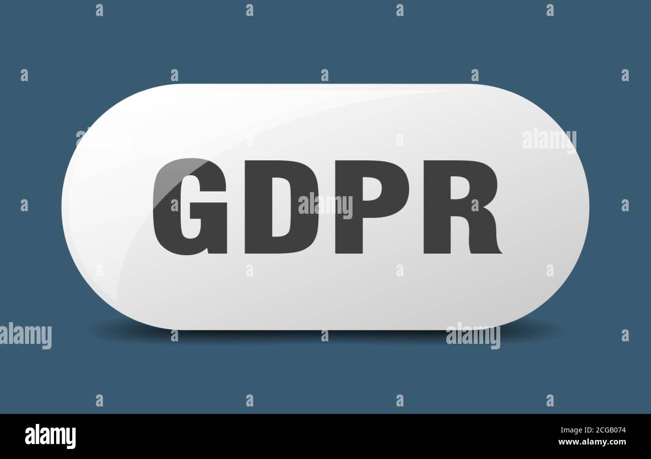 gdpr button. rounded glass sign. sticker. banner Stock Vector