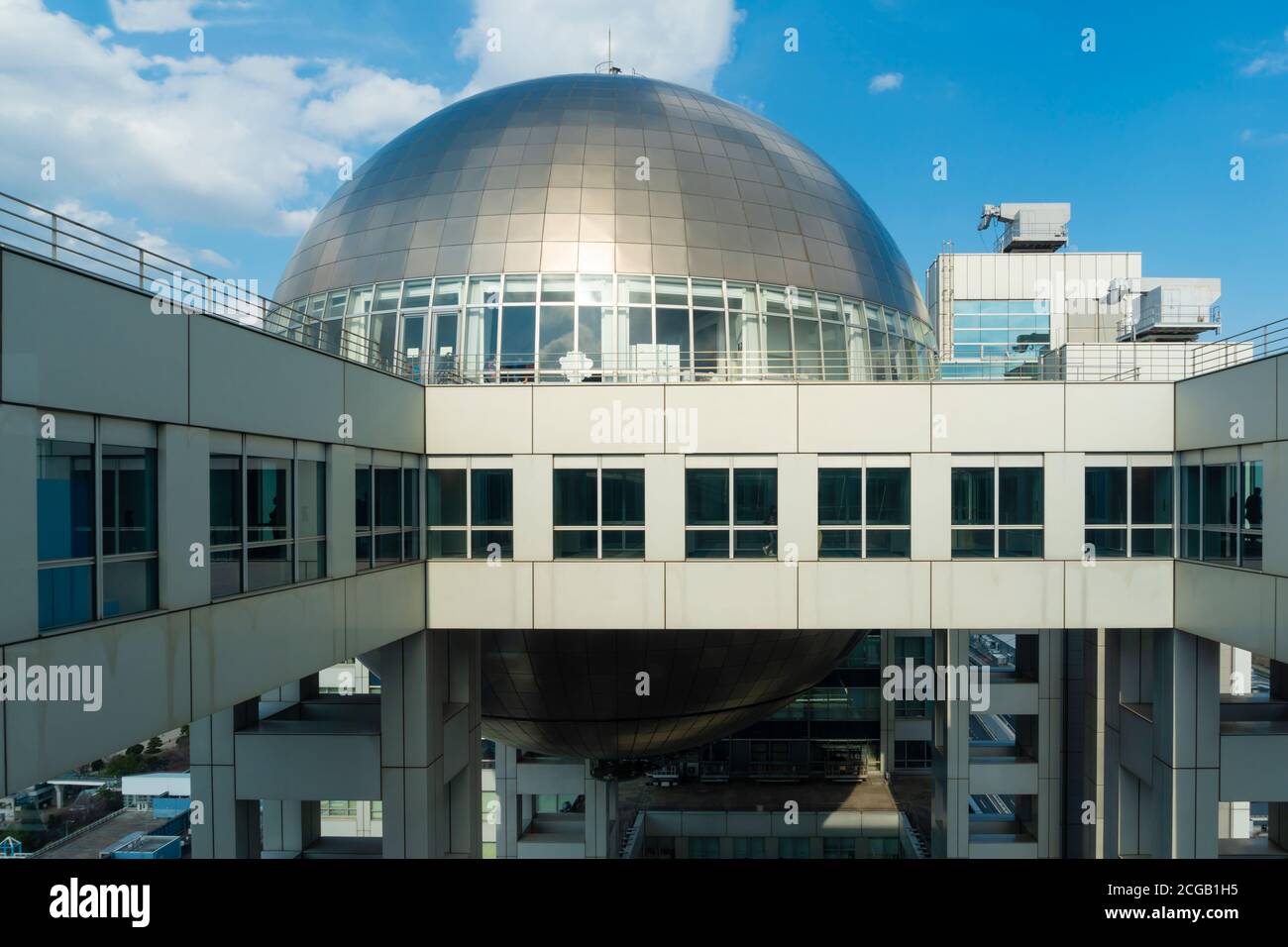 Fuji TV building spherical observation deck in Tokyo Stock Photo