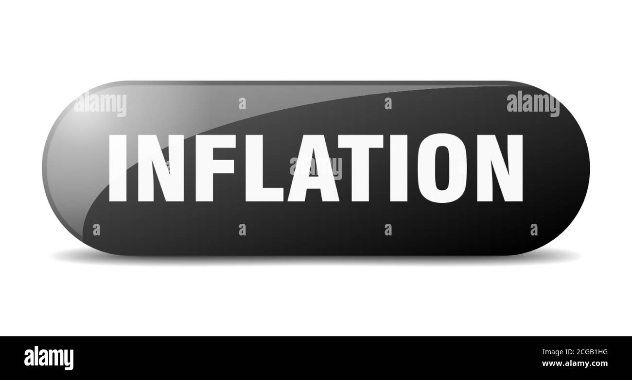 inflation button. rounded glass sign. sticker. banner Stock Vector ...