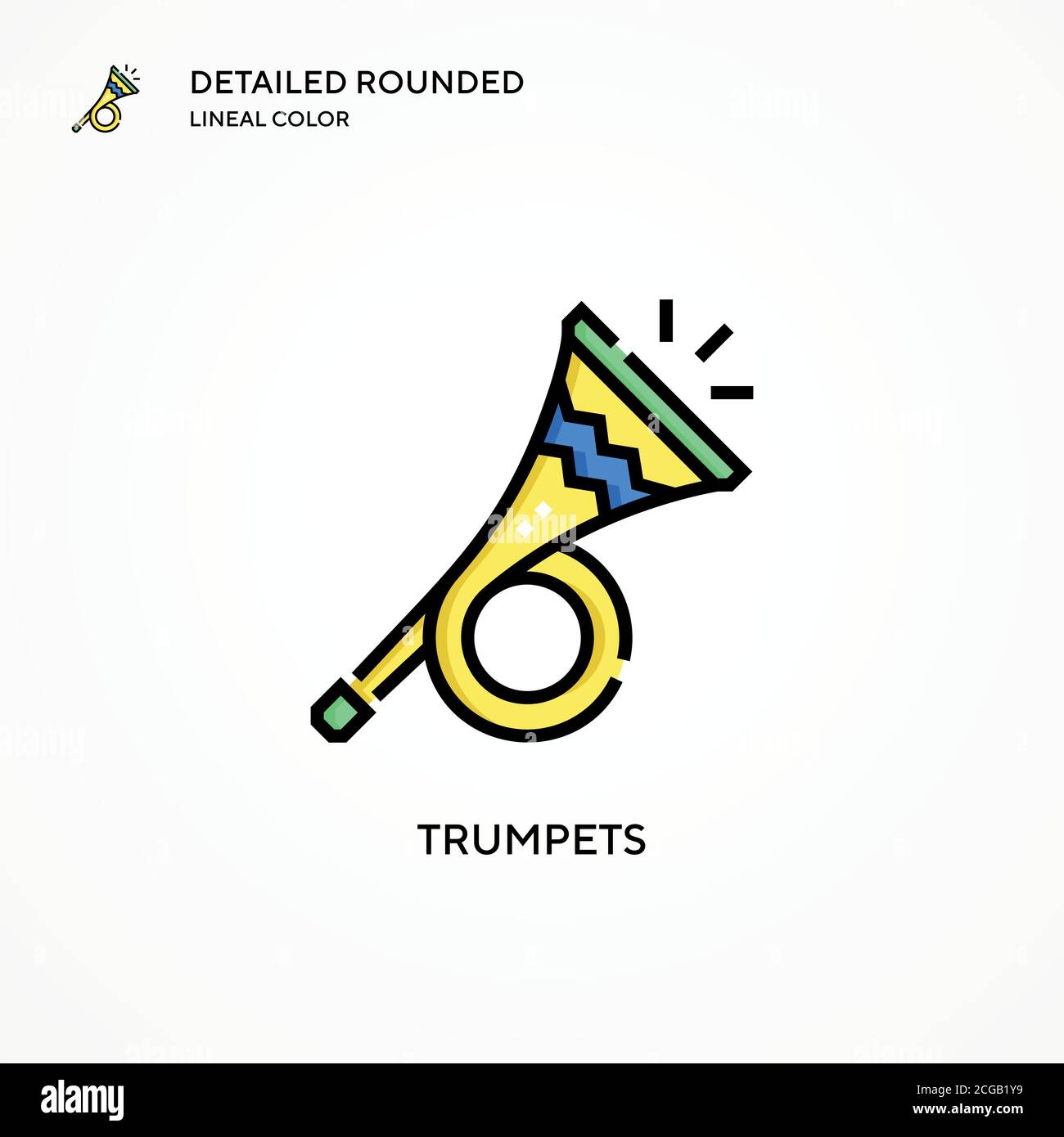 Trumpets vector icon. Modern vector illustration concepts. Easy to edit