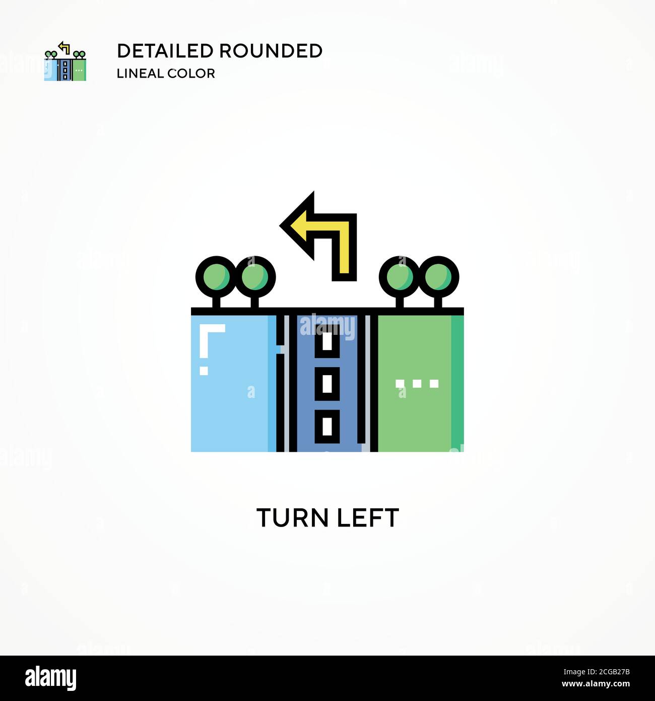 Turn left vector icon. Modern vector illustration concepts. Easy to edit and customize. Stock Vector