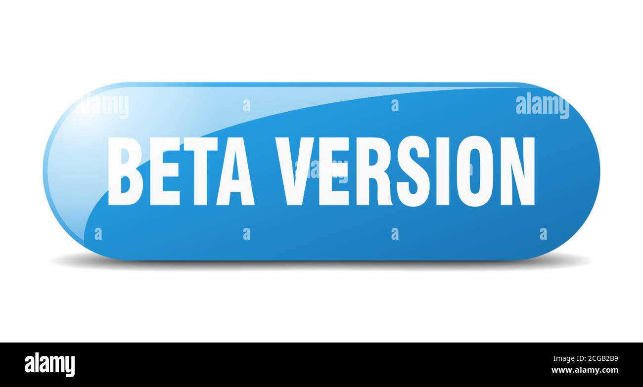 beta version button. rounded glass sign. sticker. banner Stock Vector