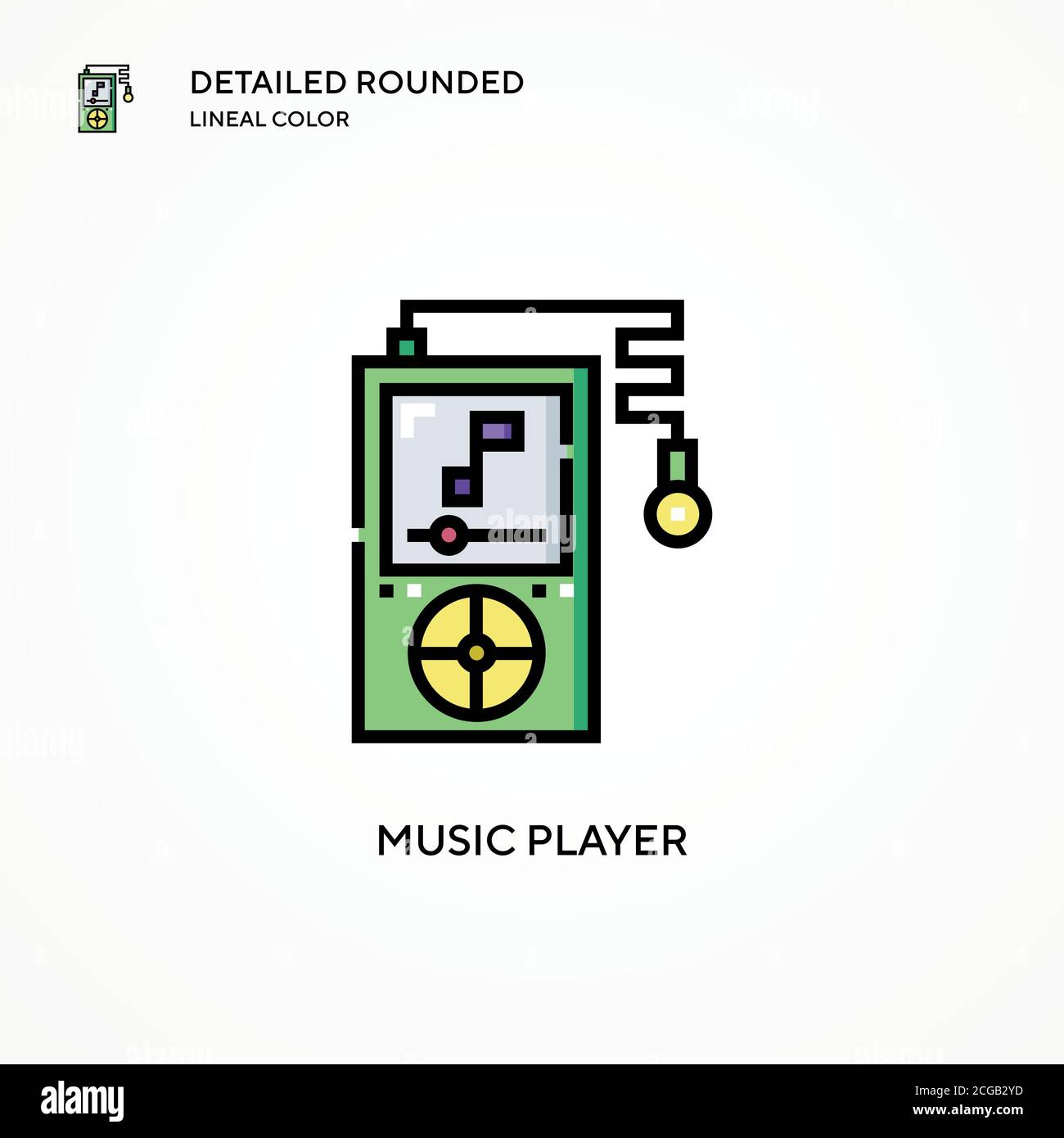 Music player vector icon. Modern vector illustration concepts. Easy to edit and customize. Stock Vector