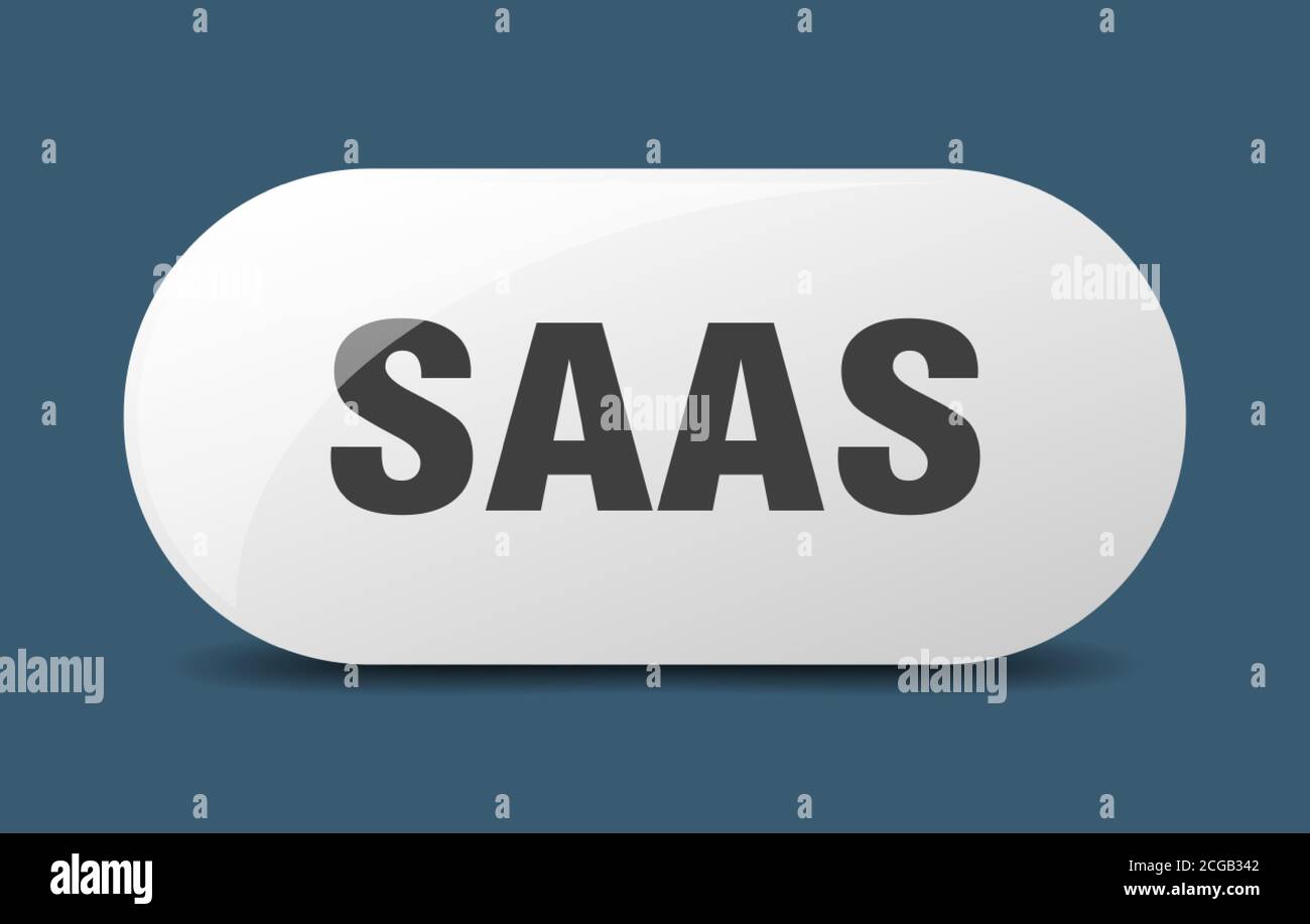 saas button. rounded glass sign. sticker. banner Stock Vector Image ...