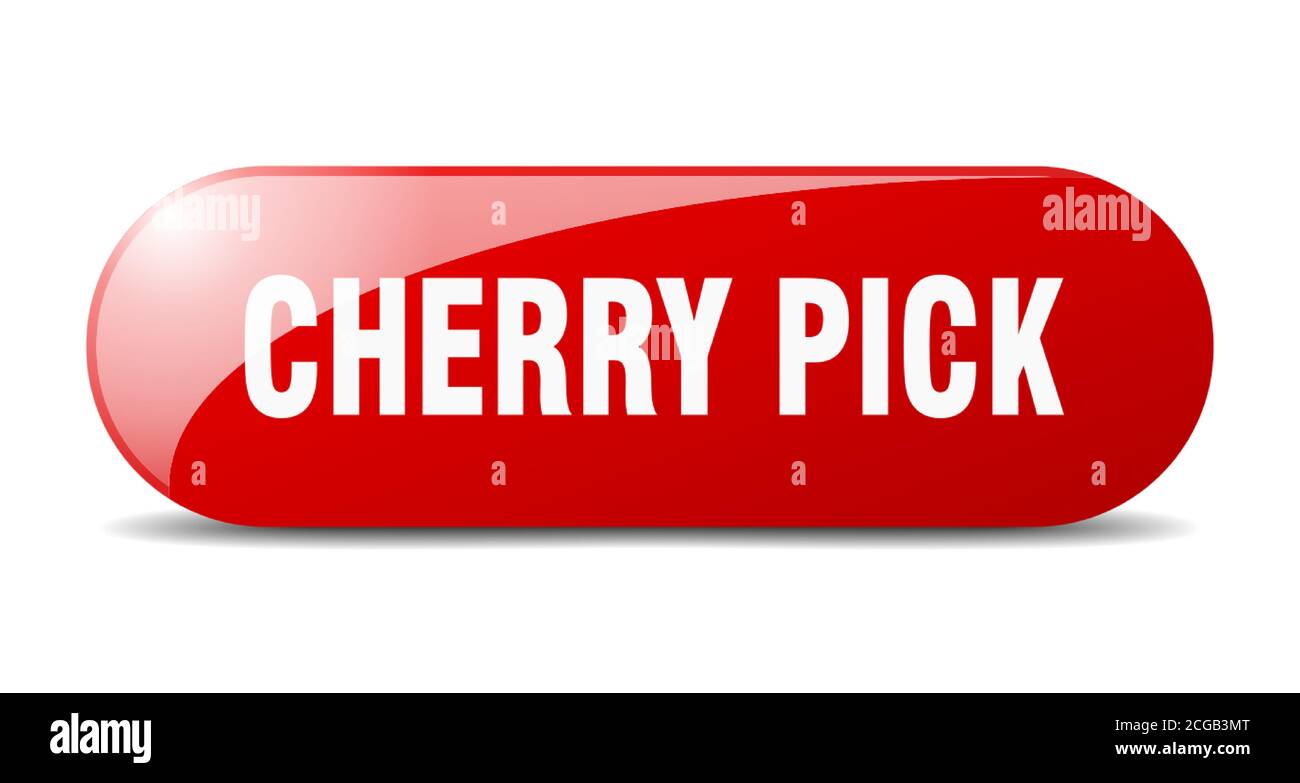 cherry pick button. rounded glass sign. sticker. banner Stock Vector ...