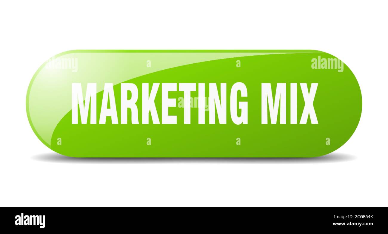 marketing mix button. rounded glass sign. sticker. banner Stock Vector ...