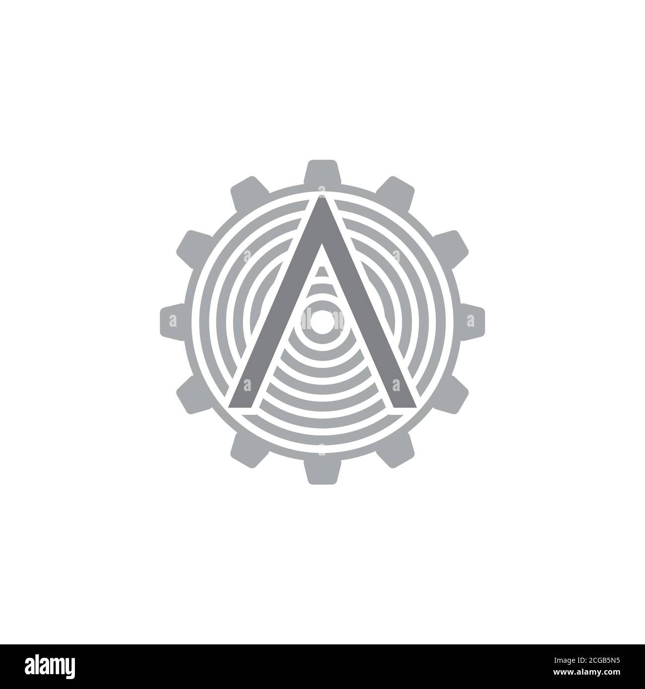 arrow cog machine industrial logo vector Stock Vector
