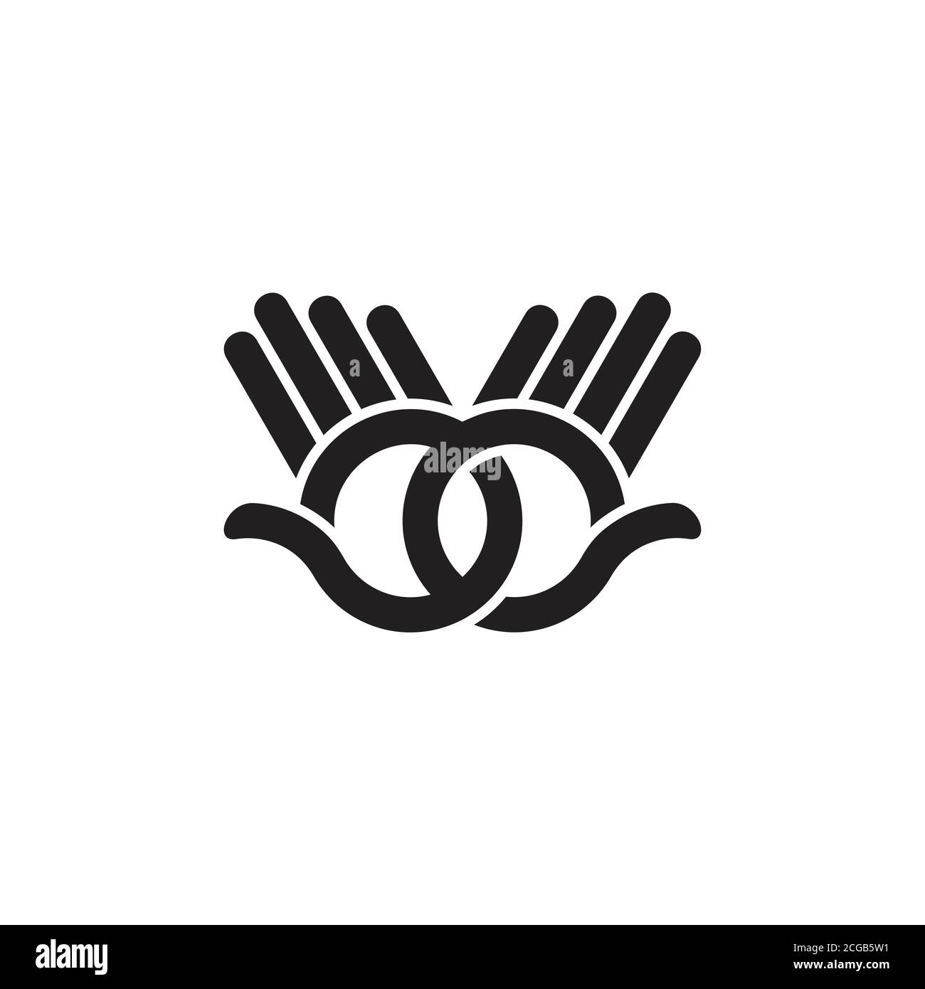Linked Hand Palm Hi Lines Art Symbol Decoration Vector Stock Vector 