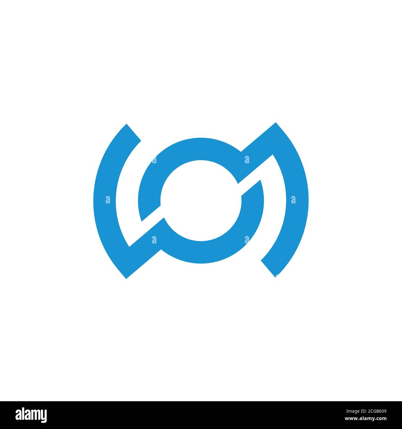 linked circle geometric line abstract logo vector Stock Vector