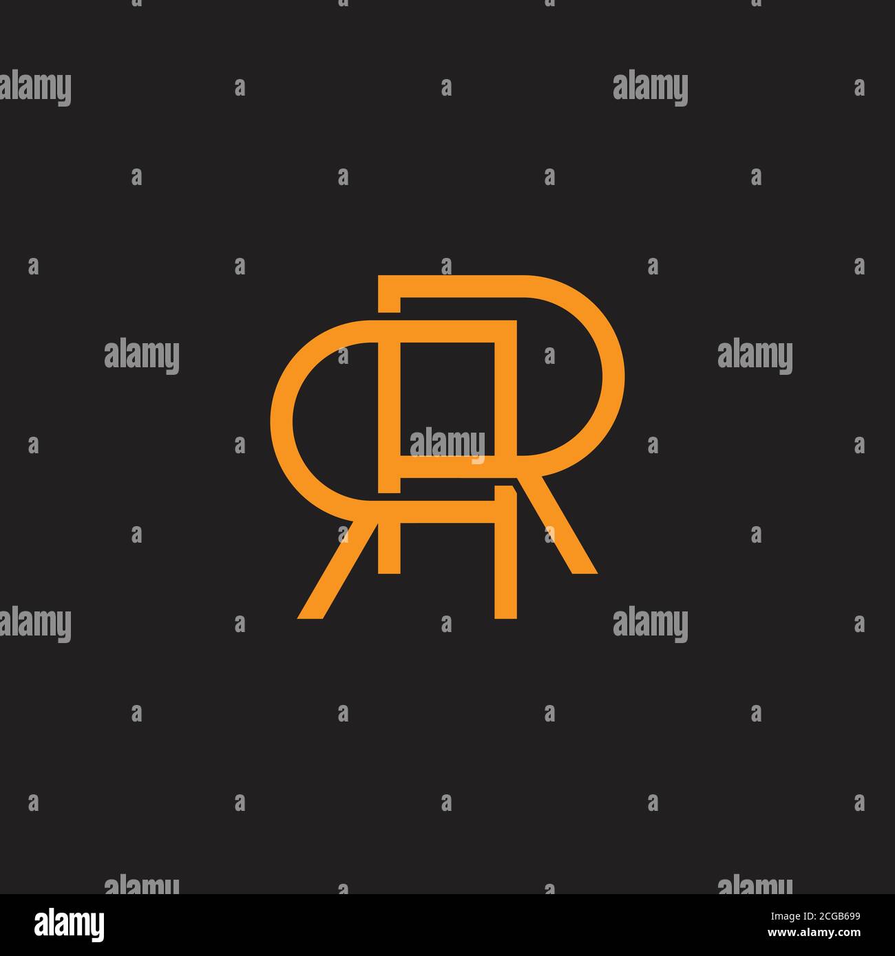 letter RR linked overlapping line geometric logo vector Stock Vector ...