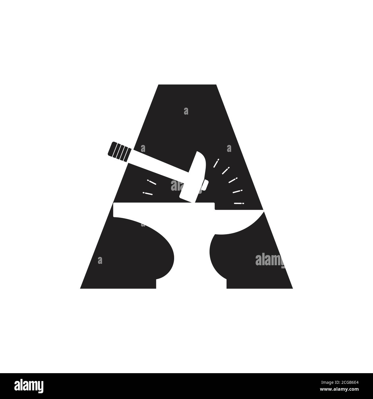 letter A triangle blacksmith design logo vector Stock Vector