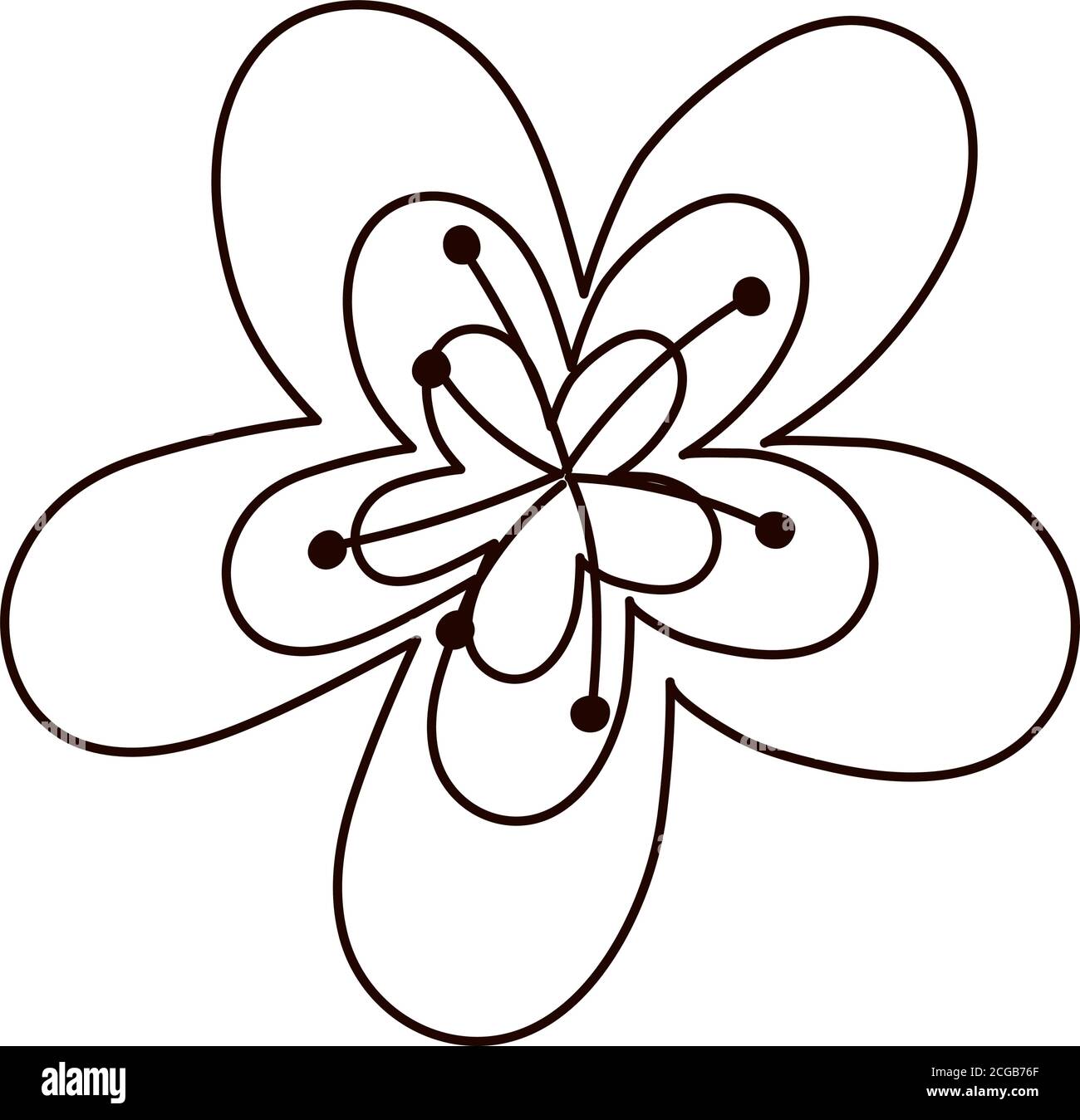 flower decoration natural isolated icon line style vector illustration ...