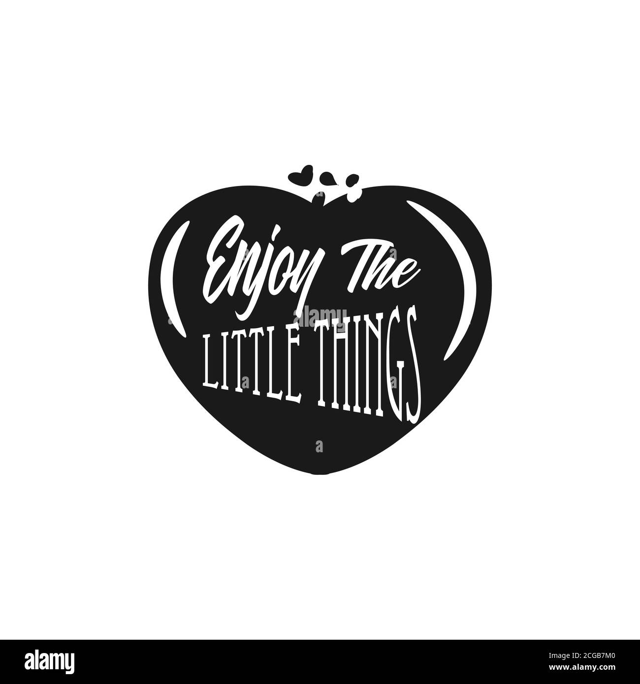 Enjoy the little things hand lettering motivational quote banner. Vector typographic inspirational citation poster. Stock Vector