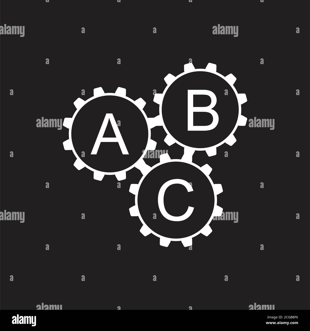 letters abc cog wheels system symbol vector Stock Vector