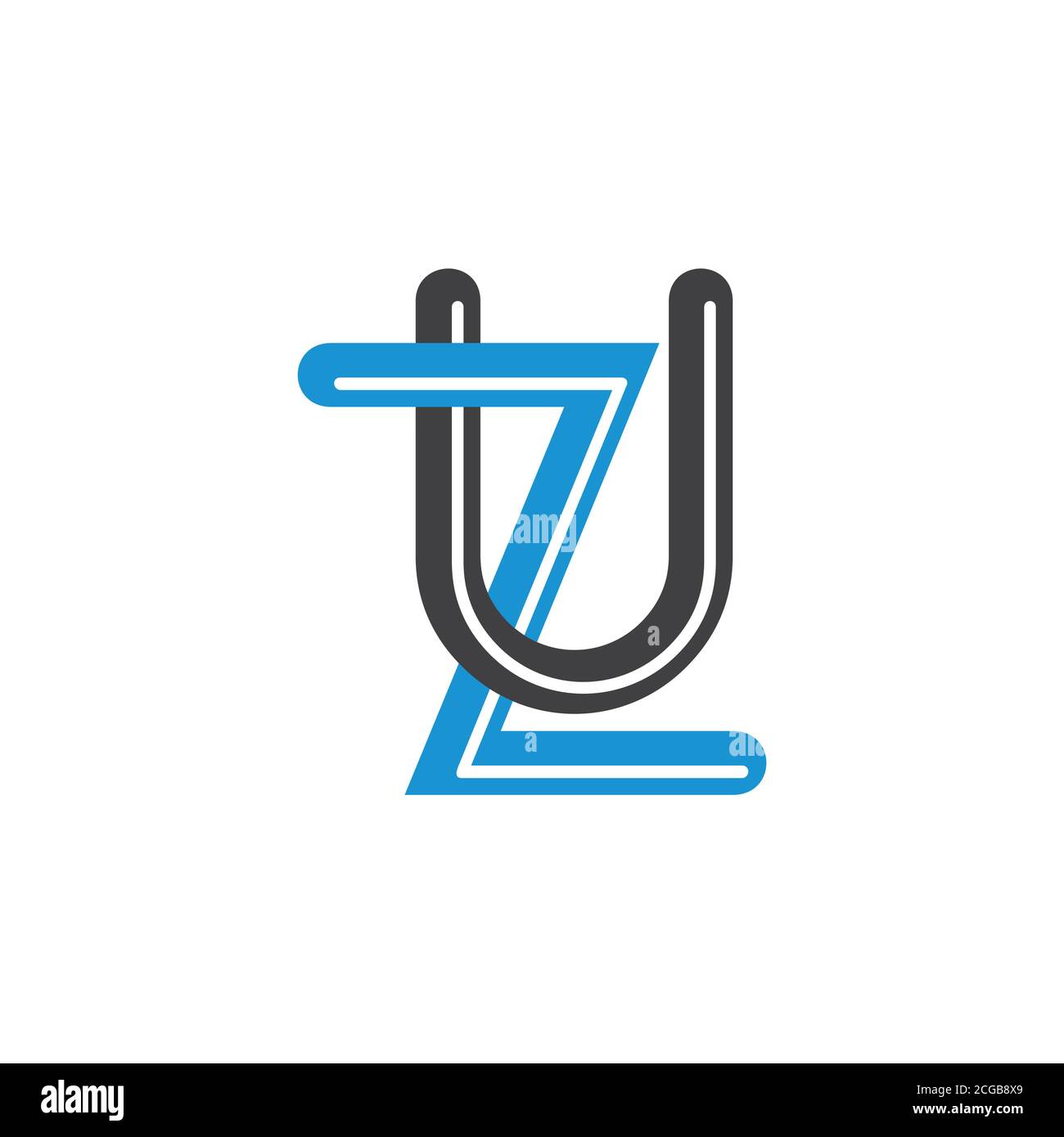 letter uz linked stripes logo vector Stock Vector Image & Art - Alamy