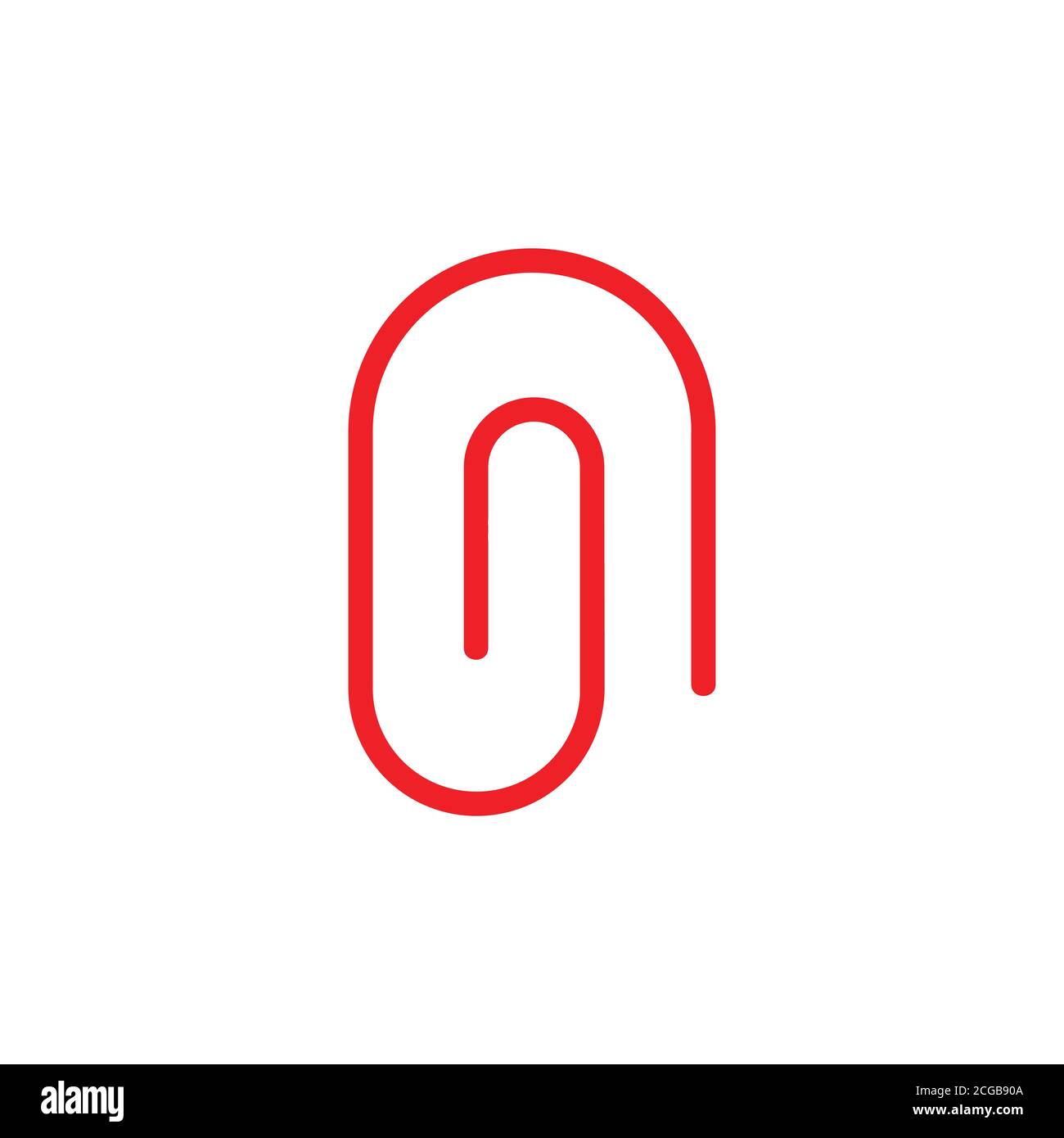 paper clip simple geometric line logo vector Stock Vector Image & Art