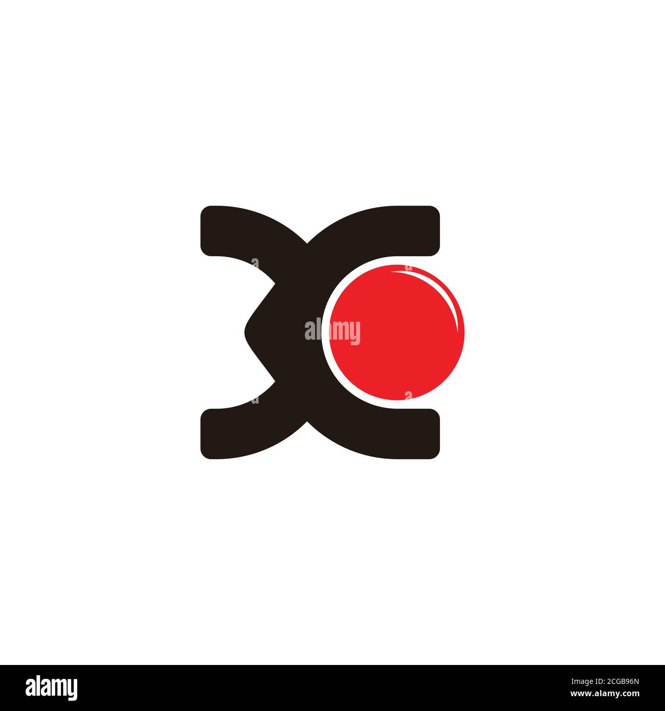 letter xc simple geometric circle logo vector Stock Vector