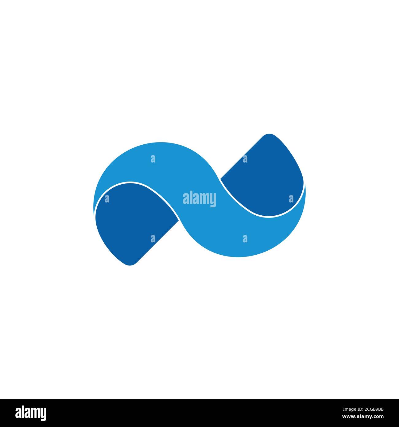 simple 3d twist blue wave logo vector Stock Vector