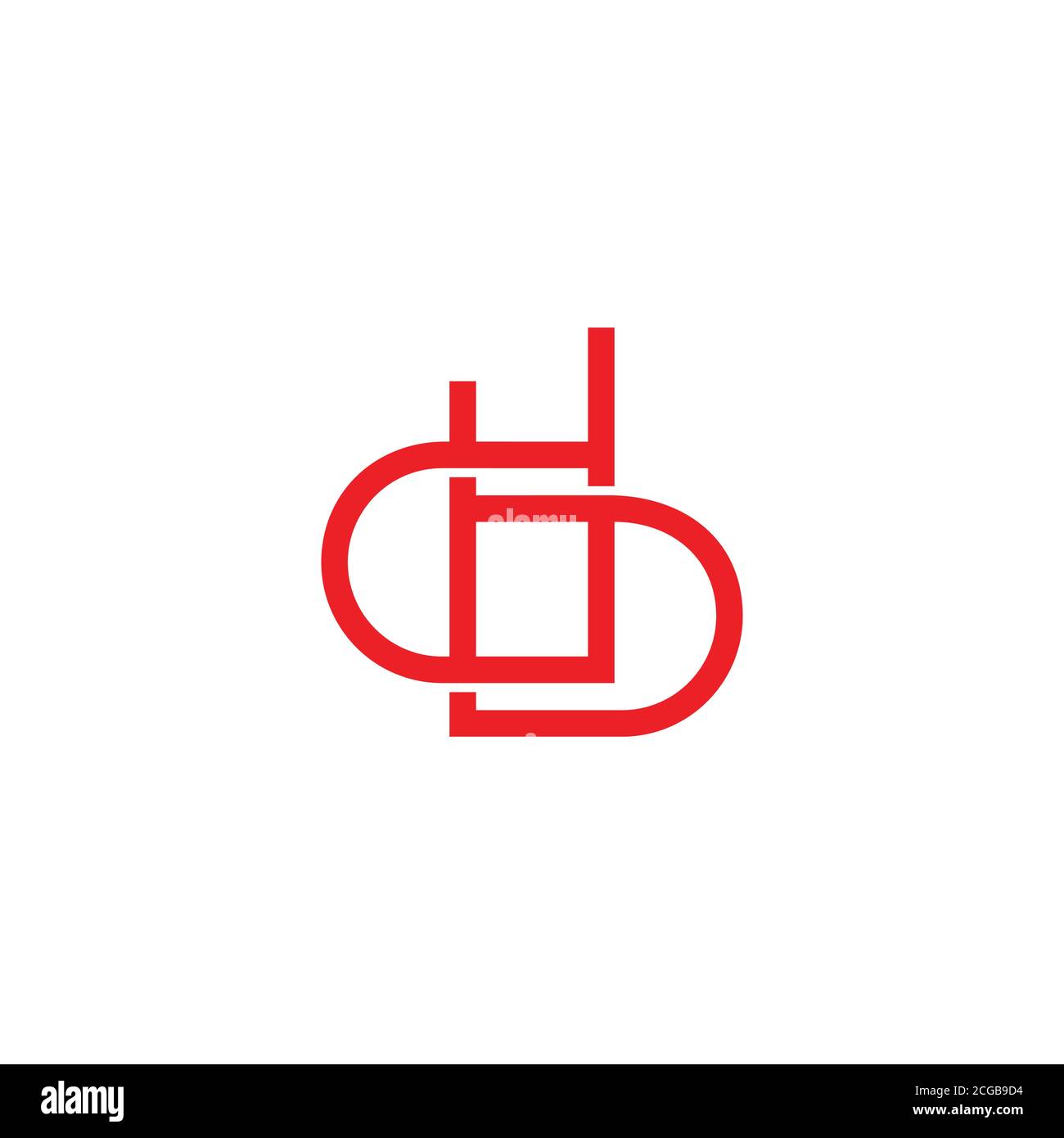 letter db geometric overlap lines art linked logo vector Stock Vector