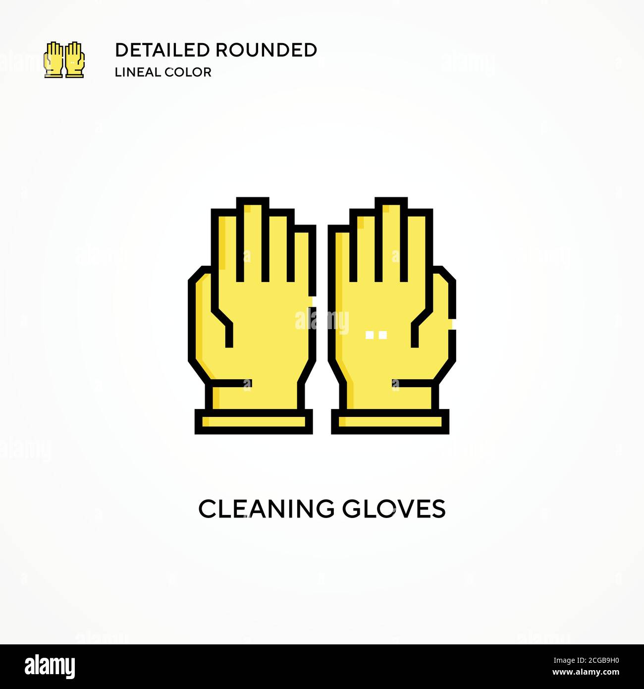 Cleaning gloves vector icon. Modern vector illustration concepts. Easy