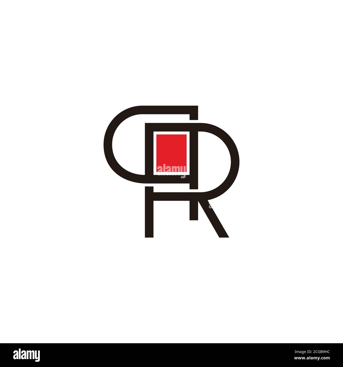 letter Rq linked square frame geometric logo vector Stock Vector