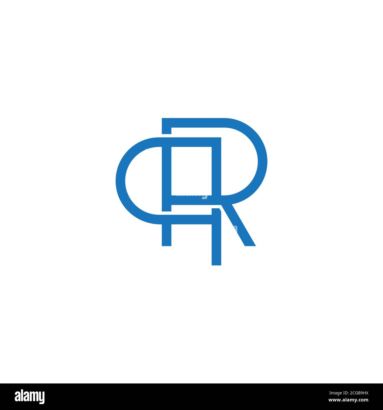 letter Rq linked overlapping line geometric logo vector Stock Vector