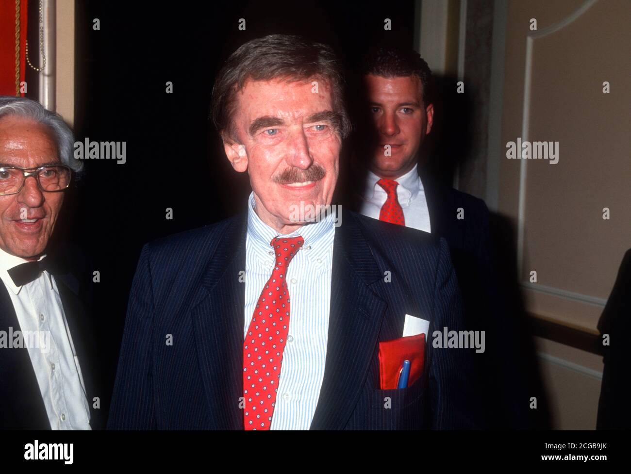 June 25, 1999, New York, New York, U.S. - FREDERICK CHRIST 'FRED' TRUMP (October 11, 1905 - June 25, 1999) was an American real estate developer. By the time of his death, Trump had amassed a $400 million estate, left largely to his children, contributing a significant amount to Donald Trump's fortune. Trump suffered from Alzheimer's disease for six years before his death from pneumonia in June 1999. PICTURED: Exact date unknown - 1991 - Atlanta City, New Jersey, U.S. The Donald's dad, wealthy New York City real-estate developer FRED TRUMP during a Father's Day outing with his son. (Credit Ima Stock Photo