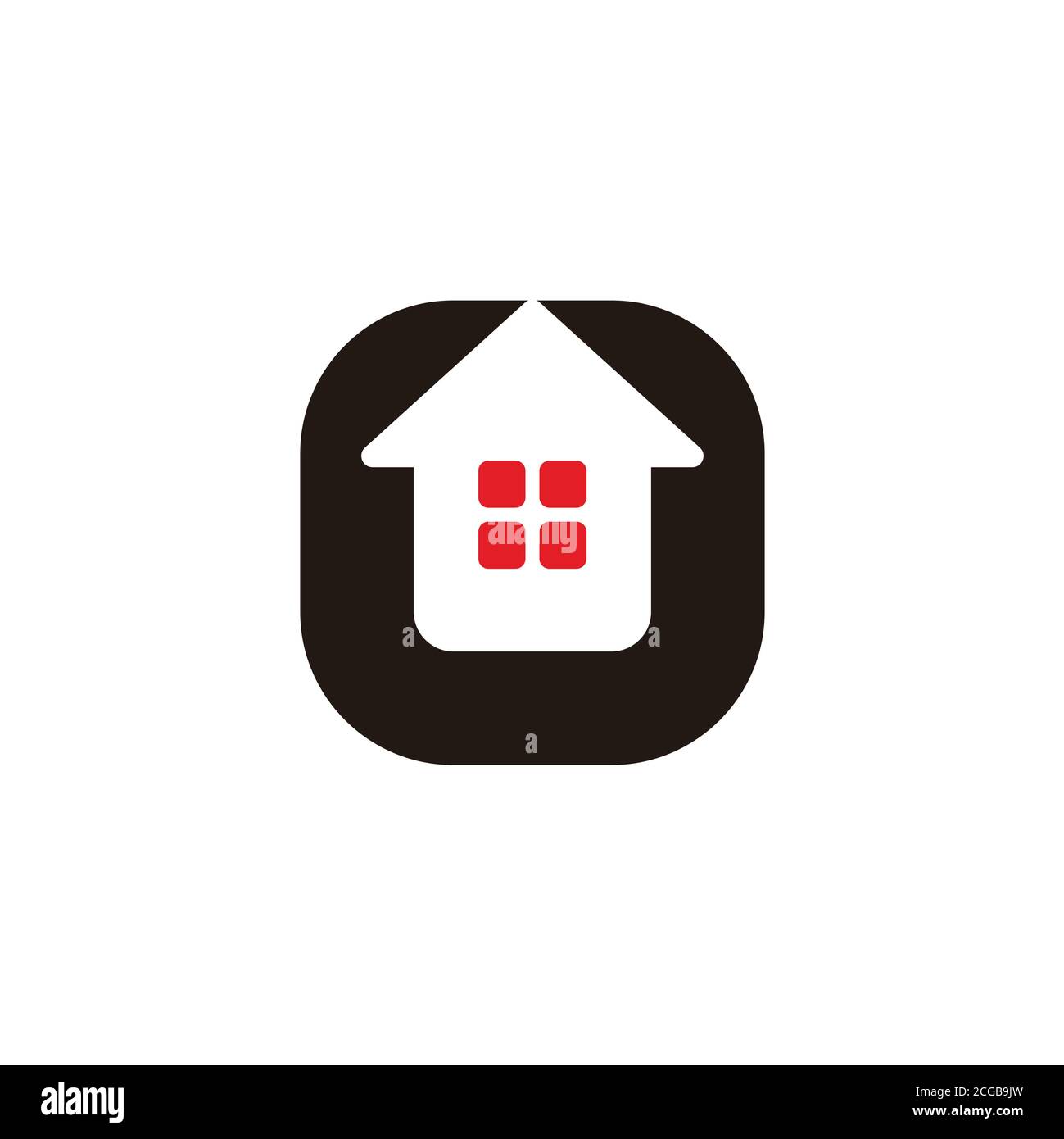 simple geometric home shape square arrow up symbol vector Stock Vector