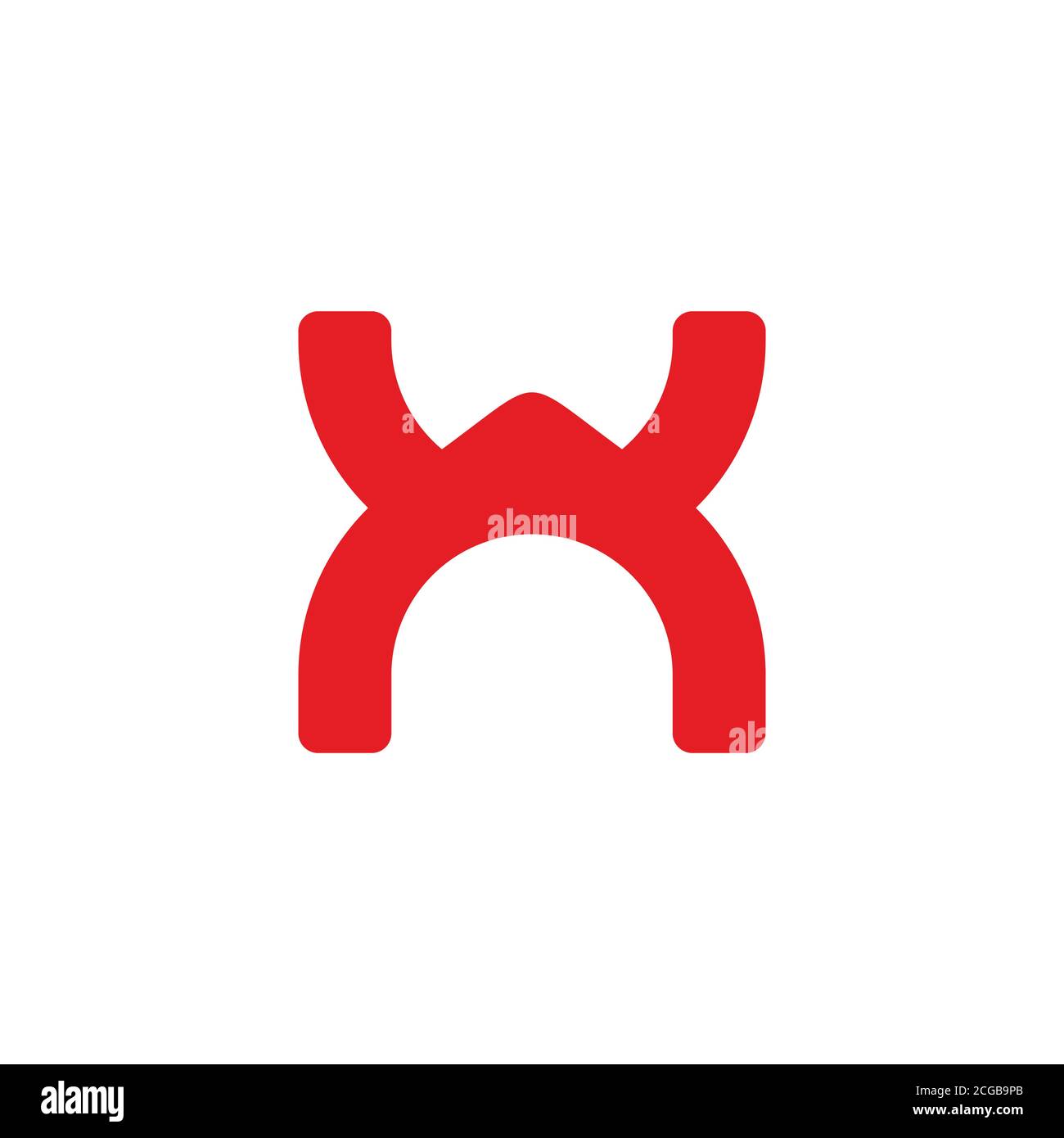 abstract letter xk simple curves geometric logo vector Stock Vector