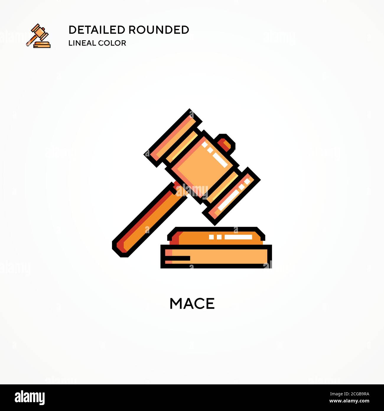 Mace vector icon. Modern vector illustration concepts. Easy to edit and customize. Stock Vector