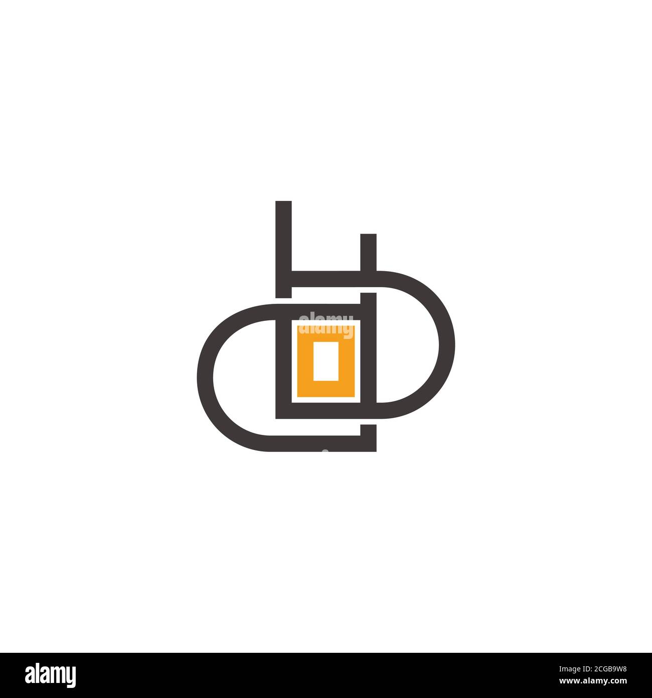 letter db geometric square lines art linked logo vector Stock Vector