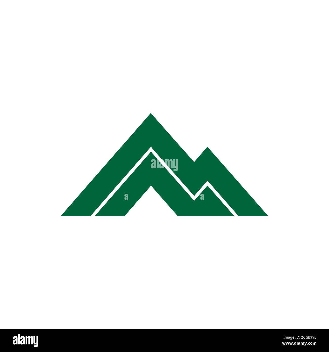 green mountain geometric line symbol vector Stock Vector Image & Art