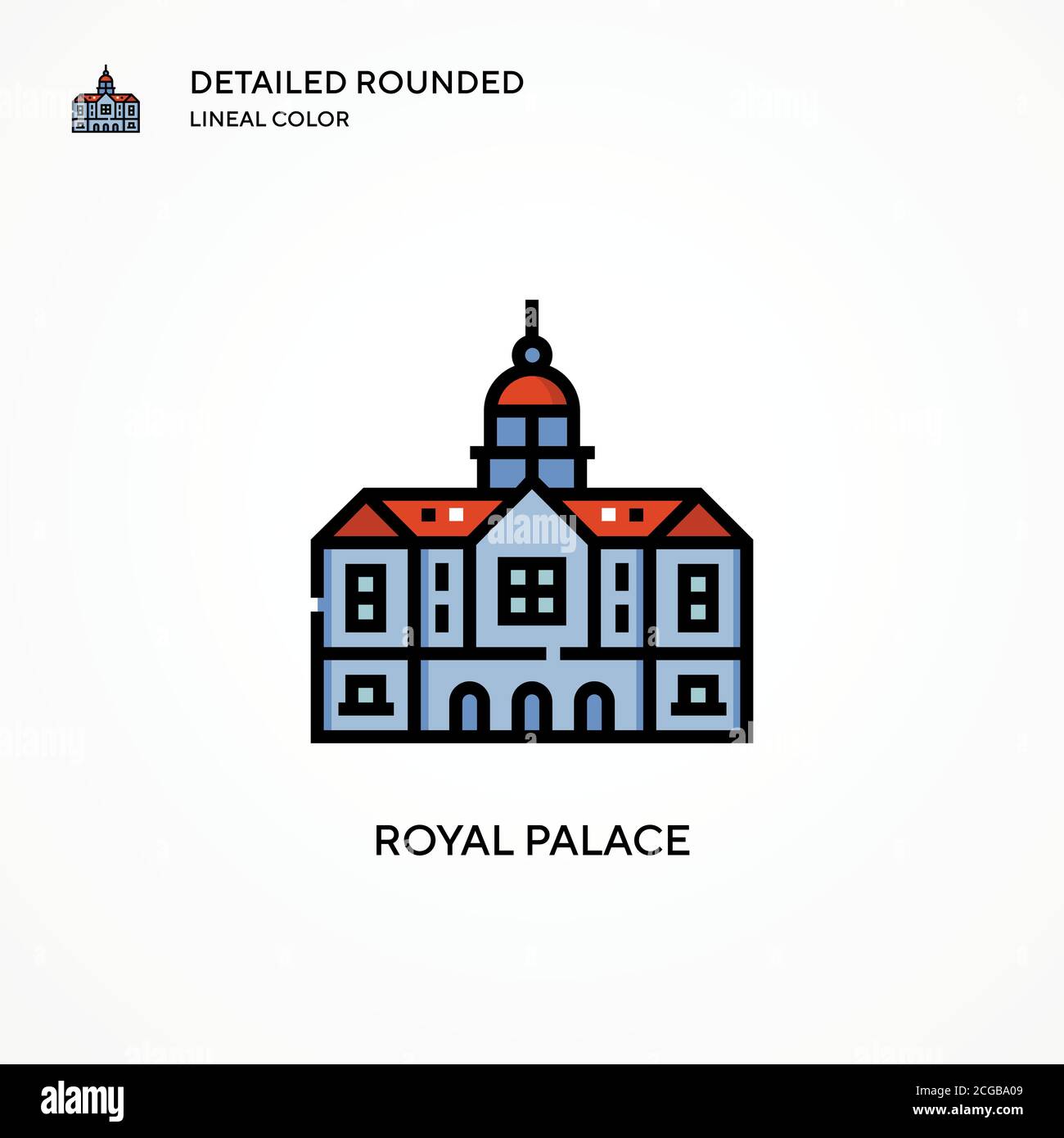 Royal palace vector icon. Modern vector illustration concepts. Easy to edit and customize. Stock Vector