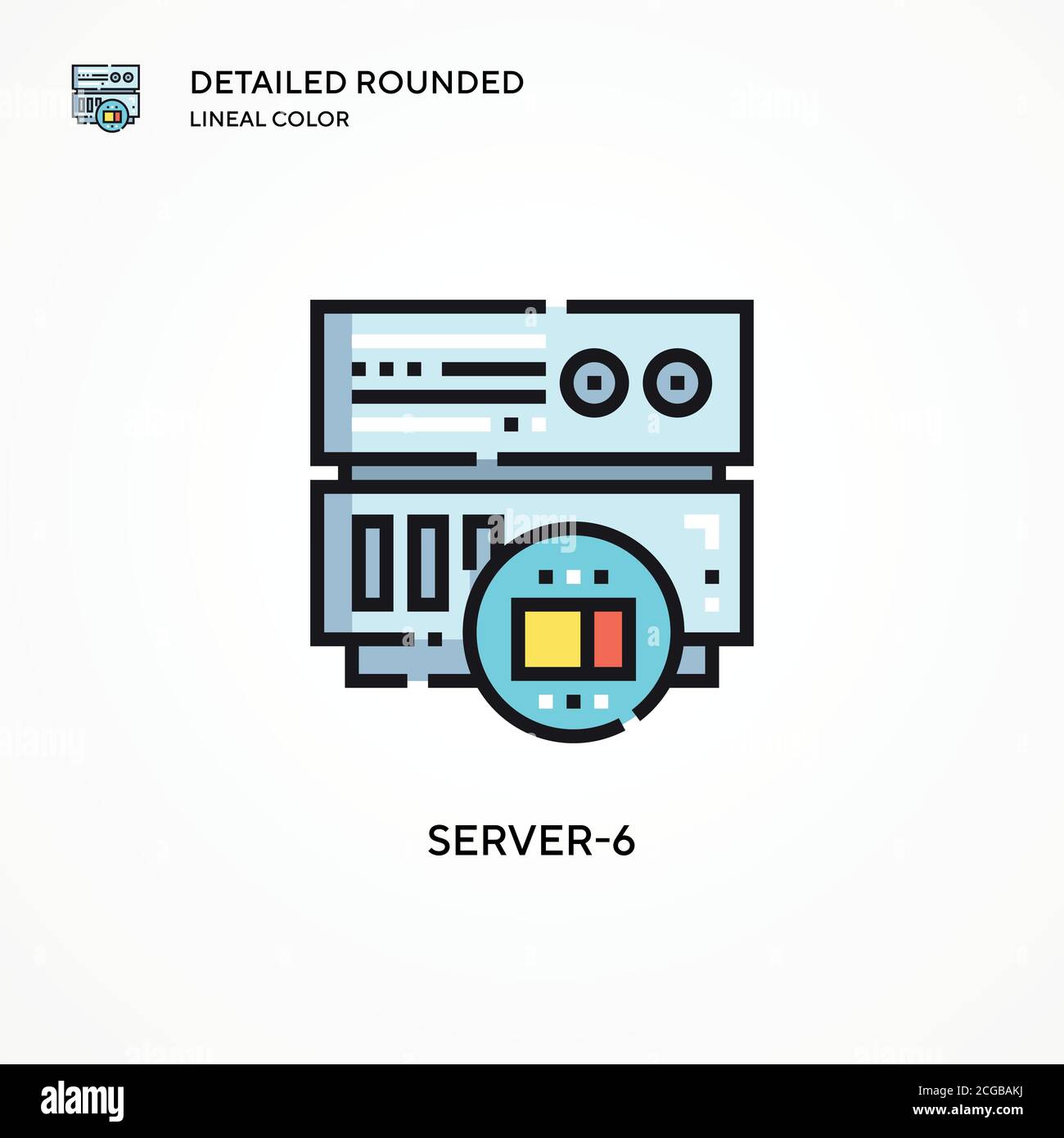 Server-6 vector icon. Modern vector illustration concepts. Easy to edit and customize. Stock Vector