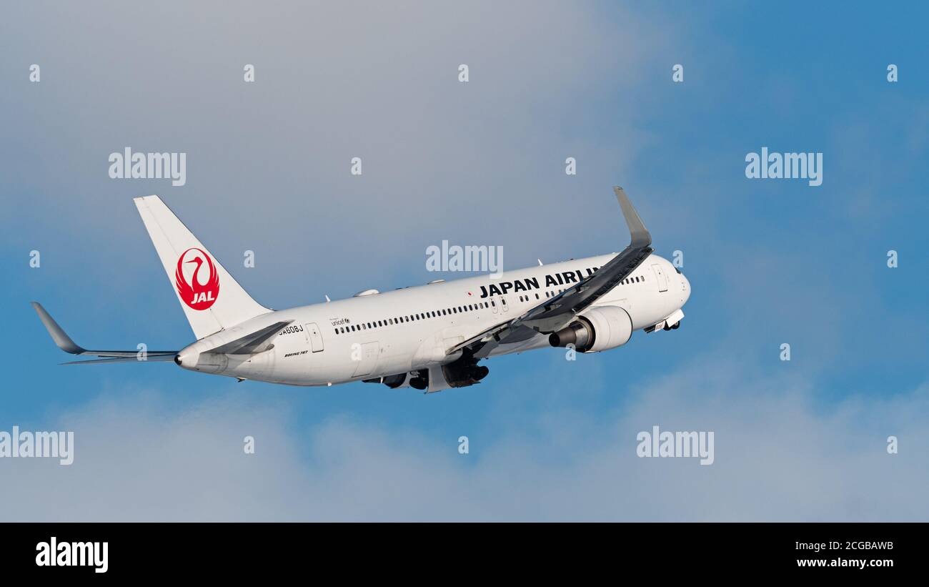 Richmond British Columbia Canada 16th Jan A Japan Airlines Boeing 767 300er Jet Ja608j Airborne After Take Off From Vancouver International Airport Credit Bayne Stanley Zuma Wire Alamy Live News Stock Photo Alamy