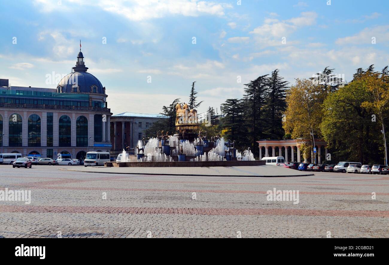 Georgia Republic - Kutaisi Central Square Colchis Fountain Stock Photo