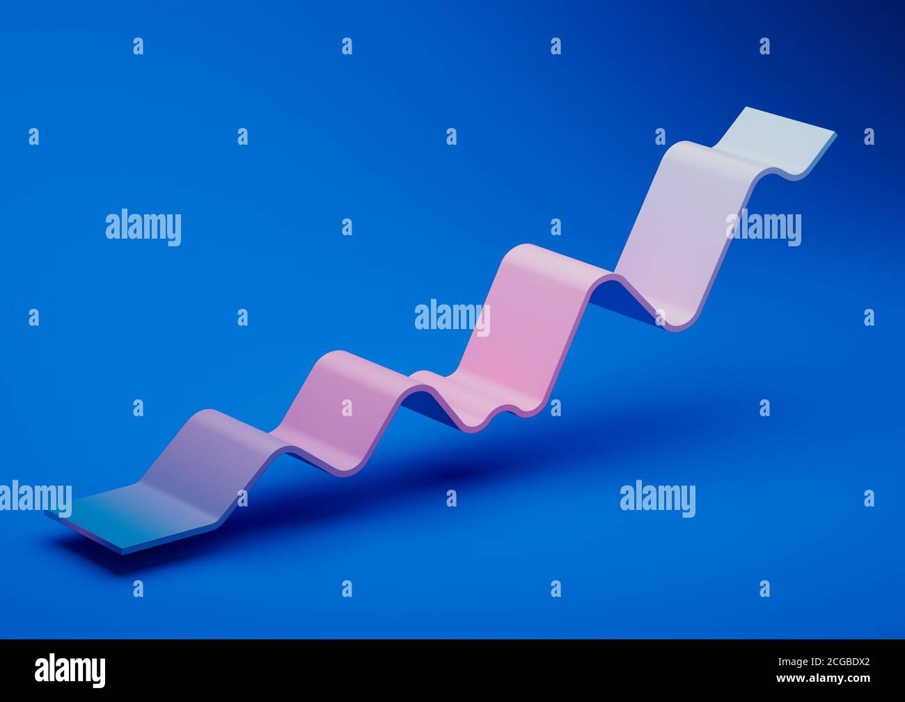 Abstract 3d render, composition, blue background design with pink and ...