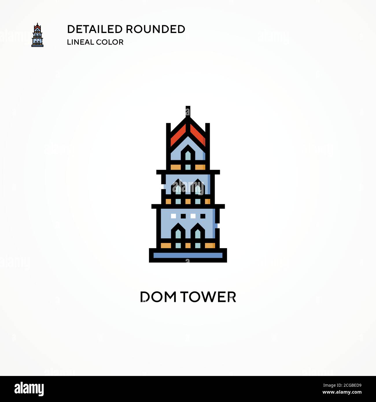 Dom tower vector icon. Modern vector illustration concepts. Easy to edit and customize. Stock Vector