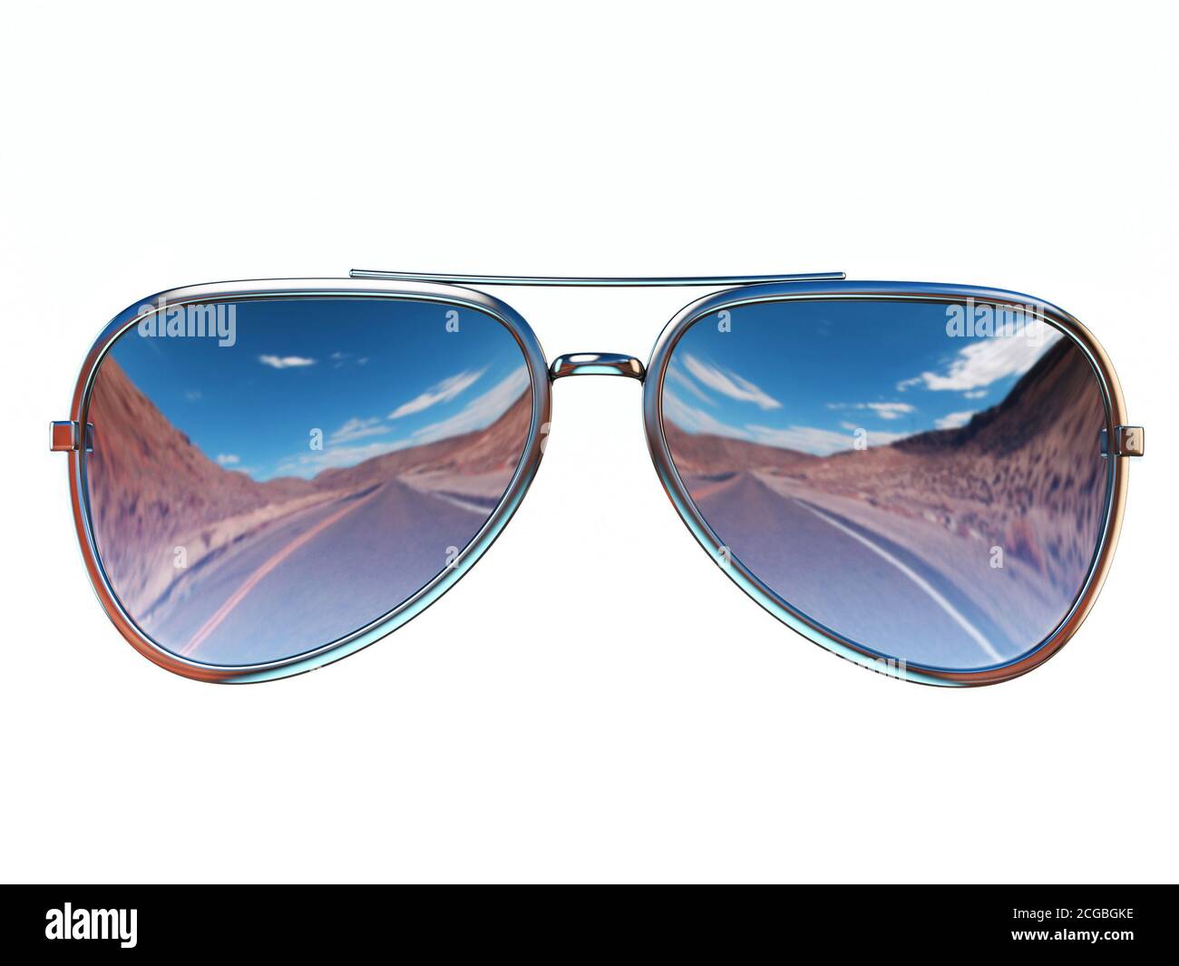 Sunglasses design element isolated on white background, 3d rendering