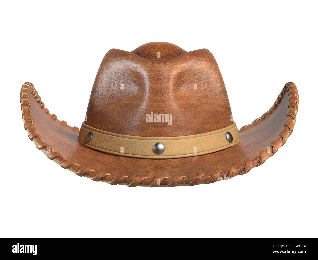 Cowboy hat isolated on white background 3d rendering Stock Photo - Alamy