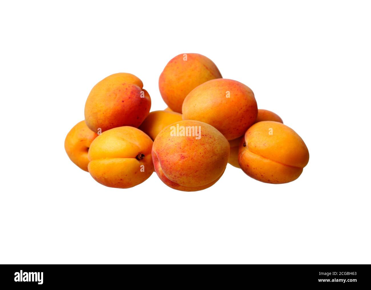 Fresh apricots isolated on white background. idea and concept of a