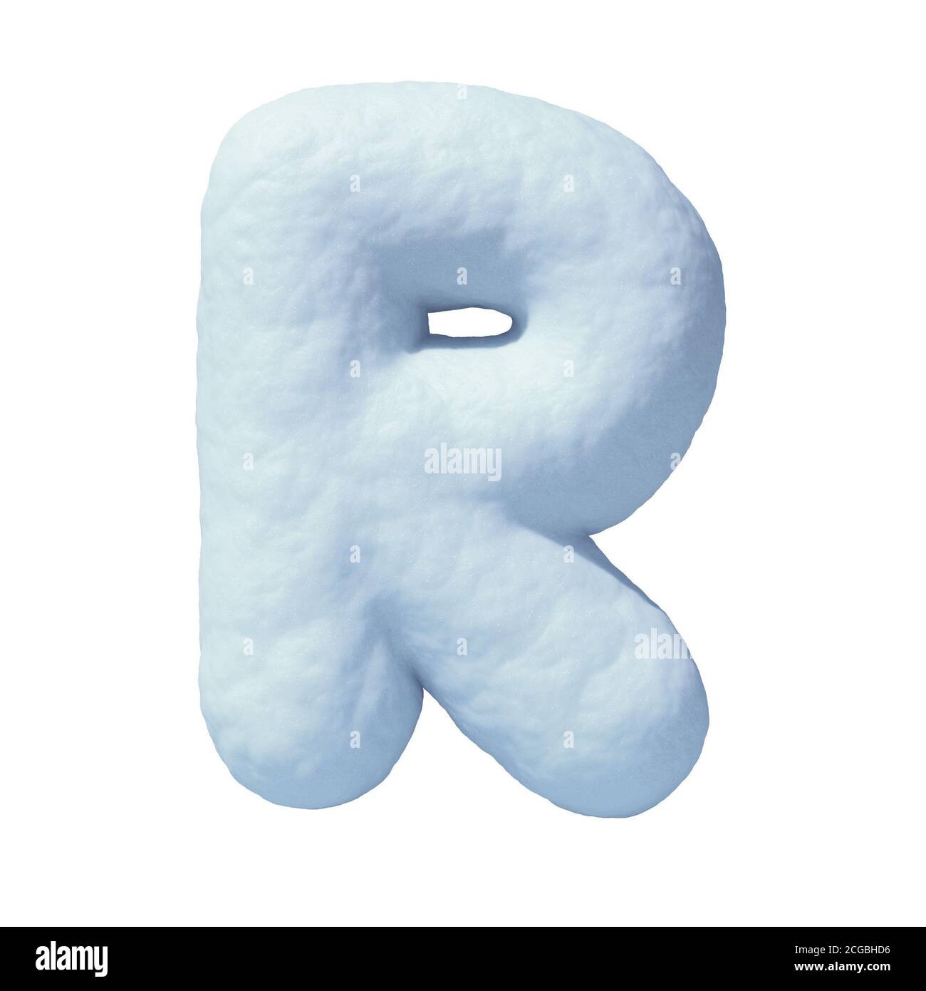Snow font 3d rendering letter R Stock Photo - Alamy