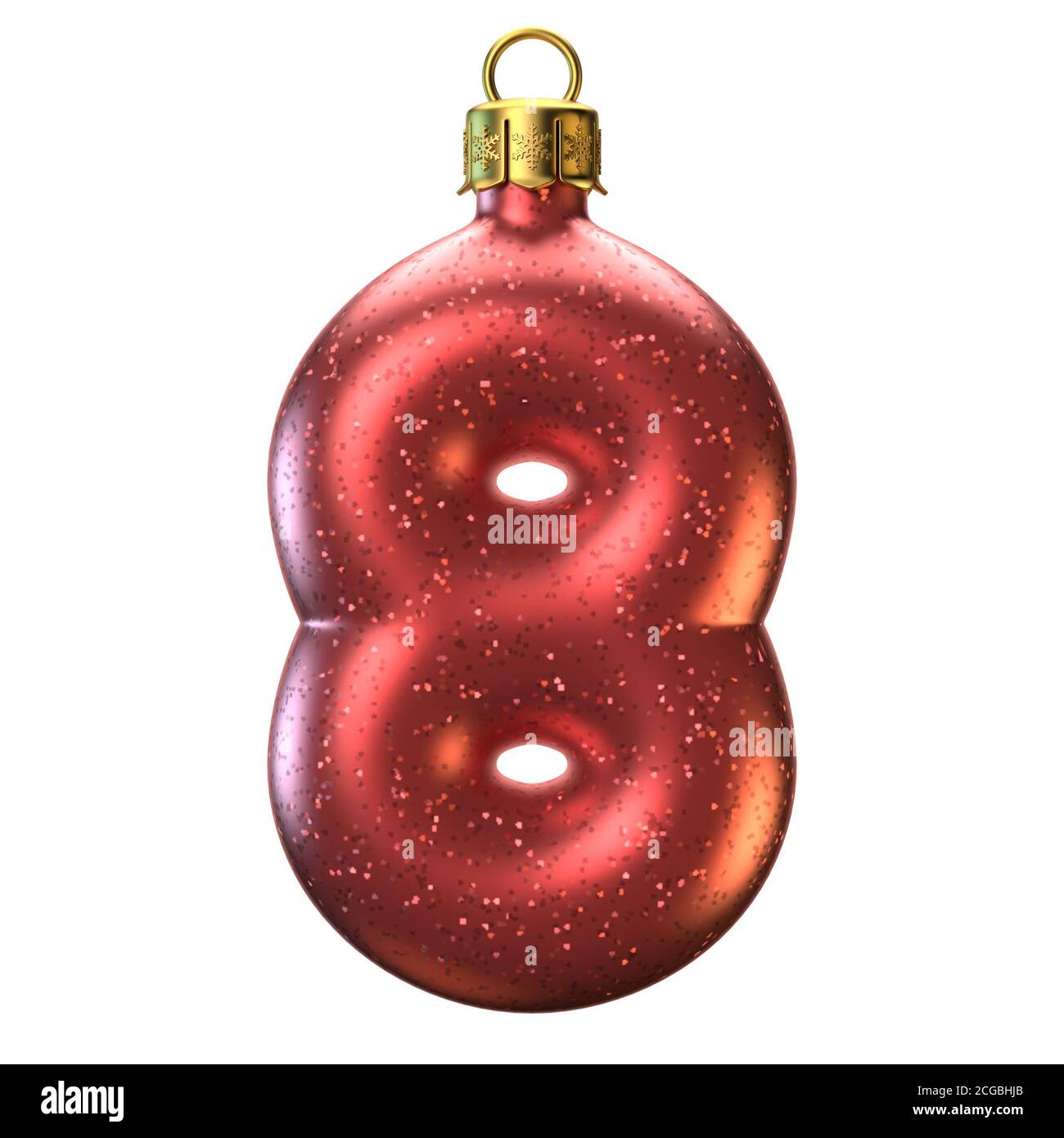 Christmas tree decoration font 3d rendering, number 8 Stock Photo - Alamy